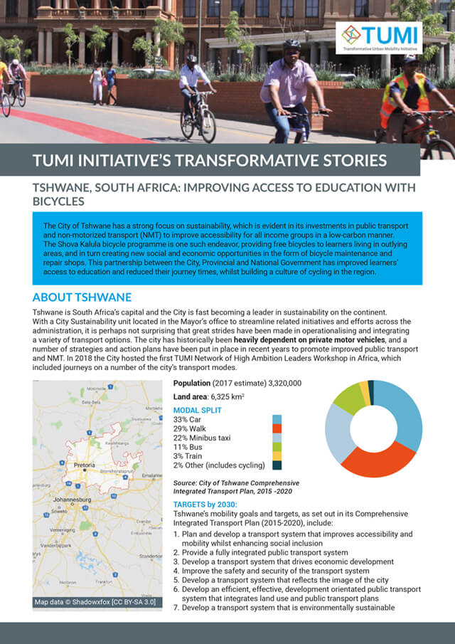Tshwane, South Africa: Improving access to education with bicycles