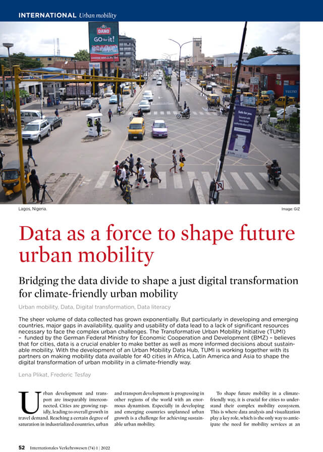 Data as a force to shape future urban mobility. Bridging the data divide to shape a just digital transformation for climate-friendly urban mobility.