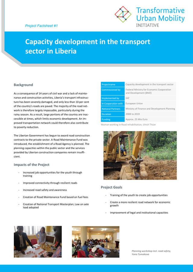 Capacity development in the transport sector in Liberia