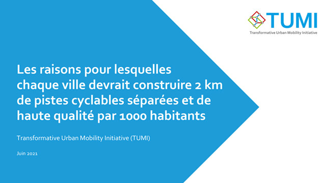 TUMI Strategy Spotlight: 2 km de Pistes Cyclables par 1000 Inhabitants – FR
