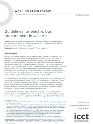 Guidelines for electric bus procurement in Jakarta