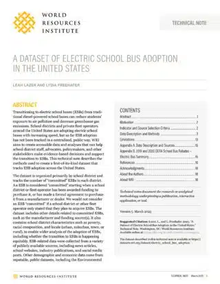Technical Note for a Dataset of Electric School Bus Adoption in the US