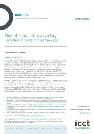 Electrification of heavy-duty vehicles in emerging markets