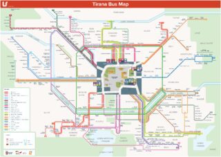 Map of Tirana’s bus network