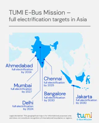 TUMI E-Bus Mission – full electrification targets in Asia