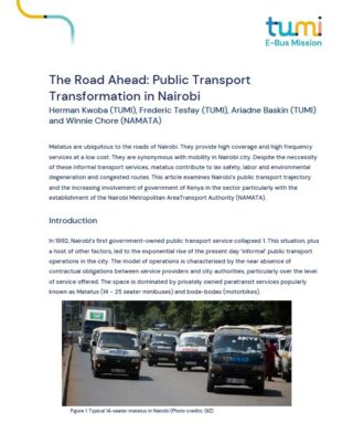 The Road Ahead: Public Transport Transformation in Nairobi