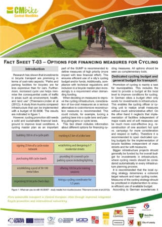 Strategical recommendations for cycling development – Financing