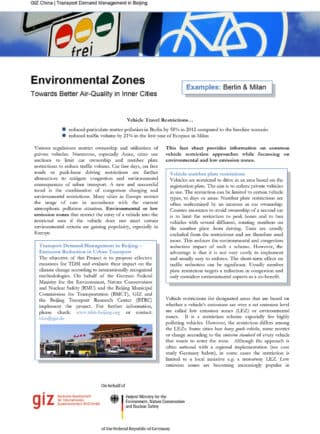 Environmental (EZ) or Low Emission Zones (LEZ)