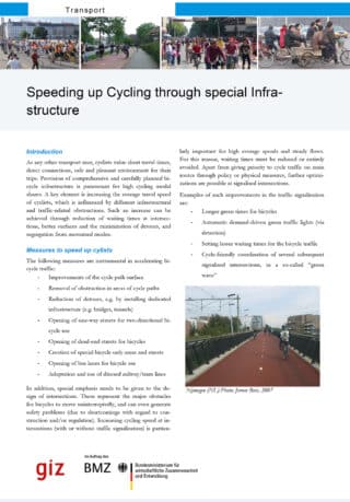 Speeding Up Cycling through special Infrastructure