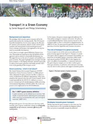 Transport in a Green Economy – Factsheet